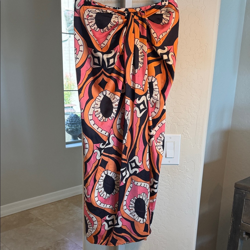 NWT Zara Multicolor Maxi skirt with side slit - Picture 2 of 8